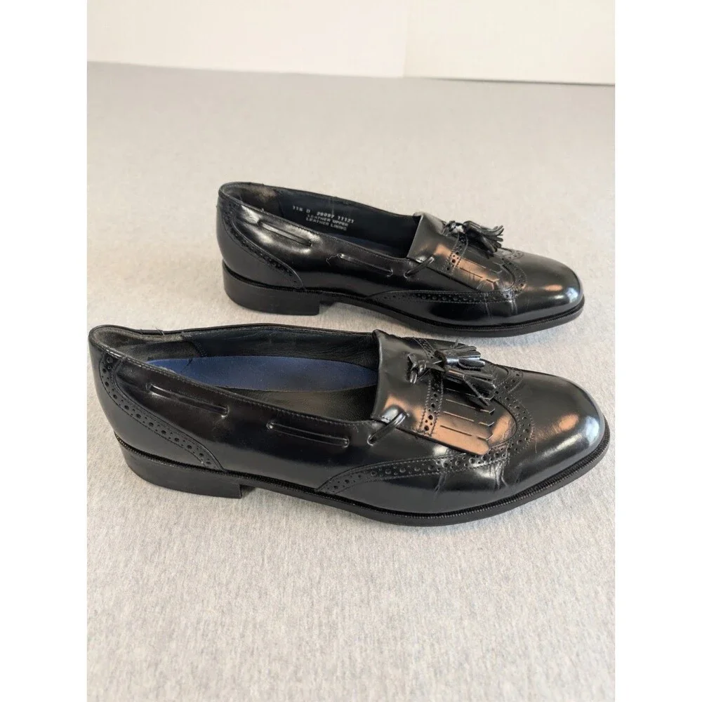 Bostonian Stockbridge Men's Black Leather Tassel Wingtip Loafers 11.5 D